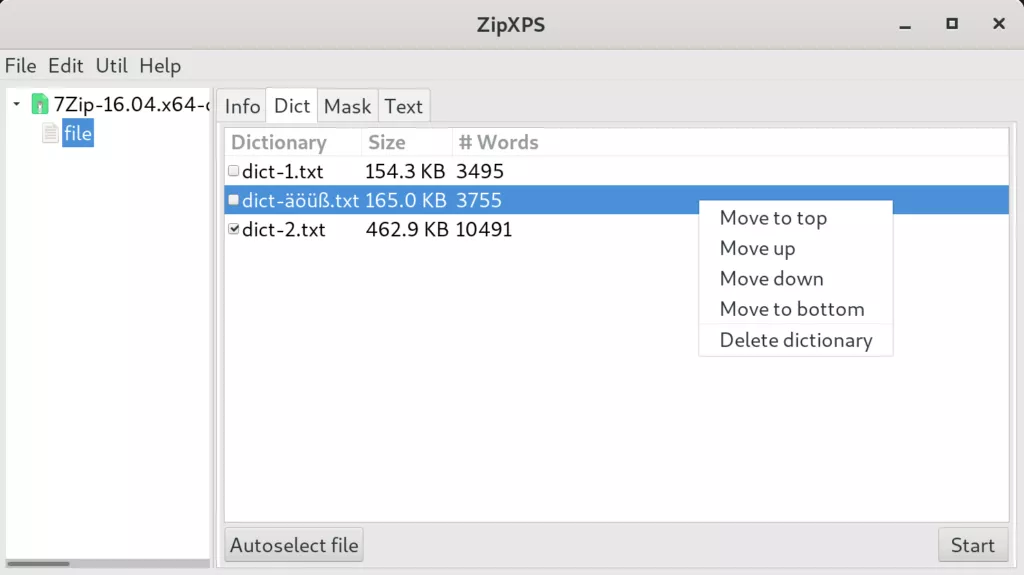 Handling Dictionaries in ZipXPS